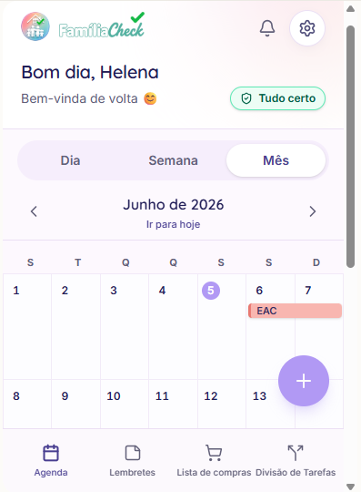 Tela do FamíliaCheck 1