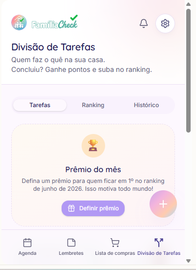 Tela do FamíliaCheck 4
